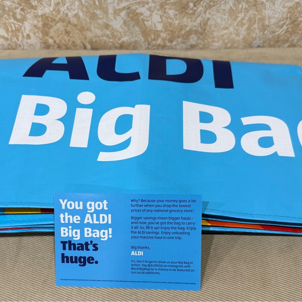 2025 The ALDI Big Bag Collection Heritage Rainbow Stripe Tote LIMITED EDITION
